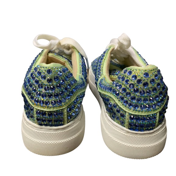 Betsey Johnson Sidny Rhinestone Sneakers Platform Blue Green Gem‎ Shoes - Picture 7 of 13